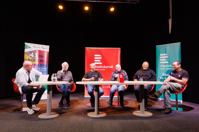 Beseda s herci Divadla Járy Cimrmana aneb Dobytí severního pólu | foto: Jiří Šeda,  Český rozhlas Beseda s herci Divadla Járy Cimrmana aneb Dobytí severního pólu